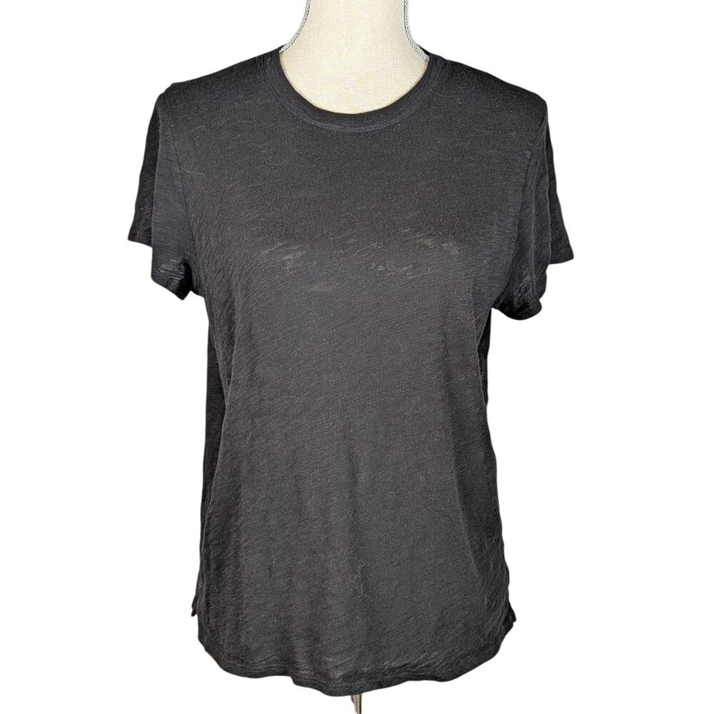 ATM Crew Neck Cotton Short Sleeve T-Shirt Black Size Large